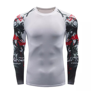 High Quality Custom Long Sleeve Rash Guard Performance <b>Compression</b> <b>Shirt</b> Four Way Stretch Gym Workout Sportswear - Product Image 4