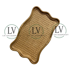 Plateau en rotin tressé vintage couleur naturelle, parfait pour les présentoirs de table basse et la décoration intérieure élégante, vente en gros du Vietnam - Product Image 4