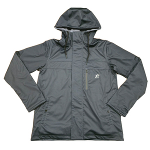 <b>Men's</b> Eco-Friendly Casual Warm Stand Collar Zipper Closure <b>Long</b> Length <b>Jacket</b> with Front Logo Spring/Autumn Workwear - Product Image 1