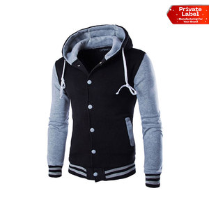 Veste universitaire en cuir de vachette véritable avec corps en laine sur mesure OEM, veste universitaire unisexe avec corps en laine mérinos et manches en similicuir - Product Image 1
