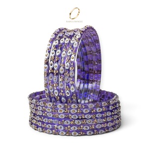 Magnifiques bracelets en verre kashmiri traditionnels à coupe émeraude en forme de goutte de pluie pour femmes, bijoux ethniques indiens pour mariage - Product Image 3