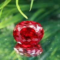 Rubí Rojo Natural Facetado de Forma Ovalada, Certificado por GGI, Piedra Preciosa Suelta, Grado AA+, Excelente, Cambio de Color, Tercera Parte, 100 Gramos