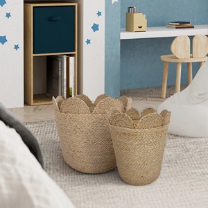 Natural Seagrass Nestable <b>Storage</b> <b>basket</b> Handmade <b>Storage</b> <b>Basket</b> Wholesale eco-friendly Made in Viet Nam - Product Image 3