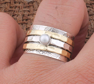 Anillo de Plata de Ley 925 con Perla Natural de Agua Dulce de Lujo, Elegante y Minimalista, Regalo de Aniversario para Mujer, Joyería Personalizada - Product Image 1