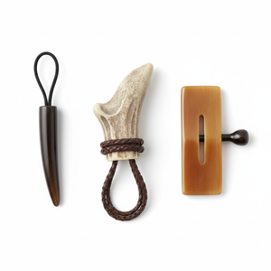 Botones de cuerno de búfalo hechos a mano, ecológicos, pulidos, ovalados, rústicos, artesanía natural, decoración del hogar, botones de presión, negro, marrón, beige - Product Image 5