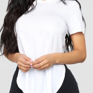 T-shirt uni à manches courtes pour femme, vente en gros, personnalisable, haute qualité, collection 2026, best-sellers - Product Image 2