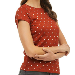Top corto tipo camiseta de manga corta para mujer, personalizado, liso, con cuello redondo, suave, con lazos ajustables, talla grande, para ballet y gimnasio - Product Image 5
