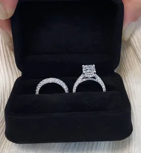 Moissanite Engagement <b>Ring</b> Set 925 Sterling Silver Radiant Cut Bridal <b>Ring</b> Set Women Wedding Jewelry - Product Image 6