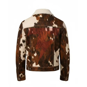 Premium Men Hair On <b>Leather</b> <b>Jacket</b> Comfortable <b>Winter</b> Outerwear Custom Color Durable Design Fashion Collection Wear - Product Image 2