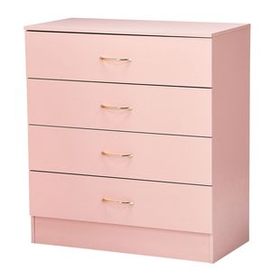 Cassettiera a 4 cassetti in rovere massiccio, 66x33x77 cm, moderna e tradizionale, con maniglie rosa oro finto, per camera da letto - Product Image 4