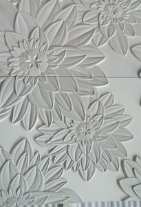 Panel de Pared Floral Contemporáneo, Tallado en Piedra Decorativo 3D para Montaje en Pared, Diseño Duradero para Salón y Sala de Estar - Product Image 3