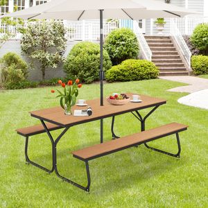 Set Tavolo da Picnic con Panche per Esterni, 6 Piedi, per 6-8 Persone - Product Image 2