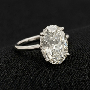 Anillo de Diamantes Cultivados en Laboratorio de Oro Blanco de 10k Premium para Mujer, Elegante Anillo de Compromiso y Boda, Brillante con Engaste de Puntas, Certificado IGI - Product Image 2