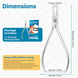 Kit professionnel de retrait des appareils dentaires - Outils dentaires faciles à utiliser, essentiels pour les appareils dentaires en acier inoxydable - 1 x pince de retrait des supports - Product Image 3