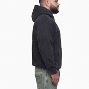 Sweat-shirt à capuche noir pour homme le plus vendu avec logo personnalisé, imprimé floral masque, style streetwear, en coton tricoté, coupe classique, pour l'automne - Product Image 3