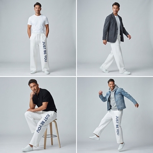 Men Loose Fit Sweat Wide Leg <b>Pants</b> Casual 100% Cotton <b>Fleece</b> Mid Drawstring Waist Oversize Loose Fit Winter Wear Sweat <b>Pants</b> - Product Image 6
