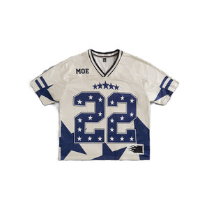 Maillot de football américain Y2K Streetwear pour femme, surdimensionné, vintage, avec motif étoile, en maille, rétro, personnalisé, sublimation, t-shirts - Product Image 2