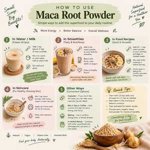 Polvo de Raíz de Maca 100% Puro de Alta Calidad, 200g, Grado Alimenticio, Superalimento Peruano Premium para Smoothies, Café, Té y Repostería - Product Image 4