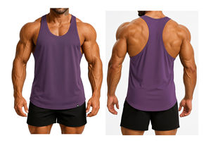 Débardeurs à capuche en coton pour hommes, formels, avec fermeture boutonnée, broderie machine, respirants, séchage rapide, écologiques, pour entraînement et musculation - Product Image 6