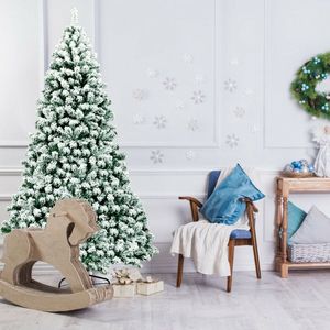 Albero di Natale Artificiale Premium Innevato da 2,3 Metri Pre-Illuminato con 550 Luci a Cerniera - Product Image 2