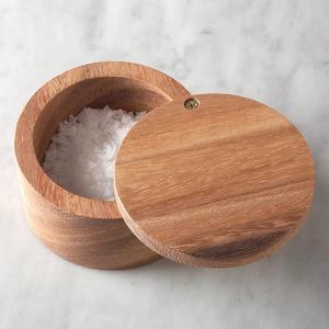 Boîte à sel artisanale en bois écologique et alimentaire avec couvercle pivotant, fait main, pour cuisine, comptoir, rangement d'épices - Product Image 6