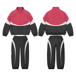 Conjunto Deportivo 2 en 1 Personalizado para Hombre, Chaqueta Cortavientos Impermeable y Resistente al Viento con Cierre de Cordón, Tejido de Nailon Ligero, Color Sólido - Product Image 4