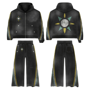 Conjunto de chándal acampanado de invierno personalizado para hombre, talla grande, estilo urbano, con sudadera con capucha 3D y jogger, con bajo sin rematar y gráficos. - Product Image 1