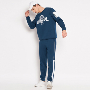 Luxury Custom Men's Unisex Winter Casual Solid Crewneck Sweat Suit Tracksuit with Custom <b>Embroidery</b> Logo 100% Polyester - Product Image 5