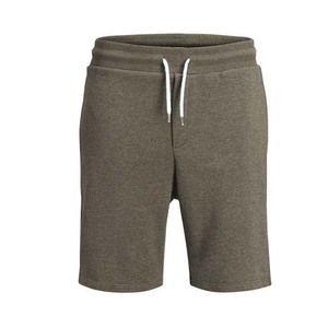 Shorts Bermuda en coton gris uni pour homme avec cordon de serrage à la taille, style décontracté, longueur mi-longue, tissu respirant - Product Image 6