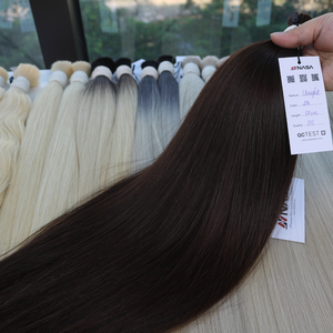 Prix de gros Extensions de cheveux humains en vrac Double noyé Couleurs foncées Cheveux humains en vrac - Product Image 1