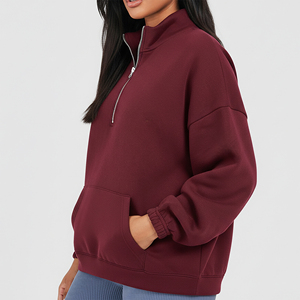 Sudadera con Cierre de Cremallera Personalizada para Mujer, Estilo Casual Urbano, Hombros Caídos, Transpirable y Ecológica - Product Image 6