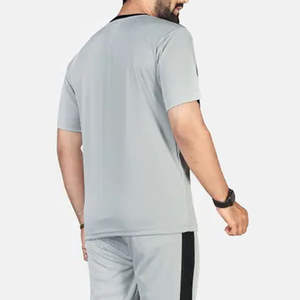 Conjunto Deportivo para Hombre, Gris Claro con Paneles Negros, Transpirable, Ecológico, 100% Poliéster, para Entrenamiento, Jogging, Gimnasio, Running y Fitness - Product Image 6