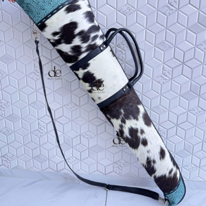 Latest Designer 2026 Cowhide Fur Leather Rifle Bag with Turquoise Tooled Leather Stylish Shoulder Handbag For Unisex - Product Image 1