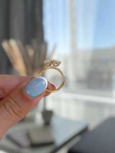 Anillo Toi Moi con Diamantes Ovalados y en Forma de Pera de 1.01CT Cada Uno, Cultivados en Laboratorio, con Oro Sólido de 14K, para Compromiso, Regalo para Enamorados - Product Image 6