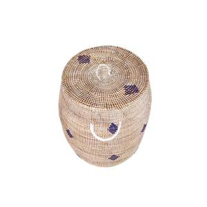 <b>Large</b> seagrass <b>basket</b> with diamond-shaped pattern Handmade Storage <b>Basket</b> Wholesale eco-friendly Made in Vietnam - Product Image 6