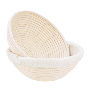 Round <b>Bread</b> Proofing <b>Basket</b> Set Natural Rattan Dough Rising Bowl with Linen Liner for Artisan Sourdough <b>Bread</b> Baking Wholesale - Product Image 2