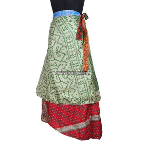 100 Formas de Usar el Pañuelo Mágico de Seda Vintage de la India de 38 Pulgadas, Pañuelo Largo de Seda Vintage para Mujer, Falda Envolvente de 2 Capas Reversible - Product Image 5