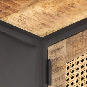 Meuble TV de taille moyenne en bois de manguier naturel, construction solide, élégant meuble de salon - Product Image 5