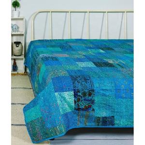 Seda Vintage Kantha tiro Reversible manta colcha Patchwork Kantha edredón para decoración del hogar - Product Image 2