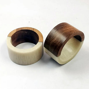 Attractive Design <b>Top</b> Selling Wood & <b>Resin</b> napkin Ring Holder for Wedding Events Banquet <b>Table</b> Ornaments - Product Image 1