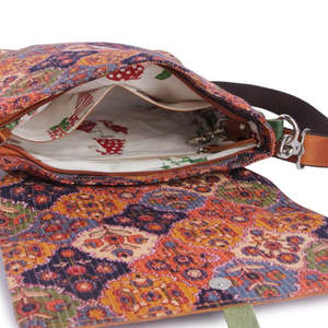 Genuine Leather Crossbody Bag Patterned Flap Shoulder <b>Laptop</b> BagLarge Capacity Lightweight <b>Handbag</b> for Travel Daily Use - Product Image 2