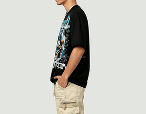 Camiseta de Algodón Oversize para Hombre, Cuello Redondo, Manga Corta, Estampado Personalizado, Estilo Casual Urbano, Pedido al por Mayor - Product Image 2