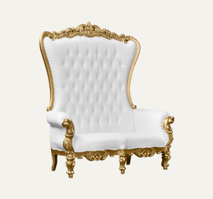 เก้าอี้บัลลังก์ไม้เนื้อแข็งสีขาวแบบดั้งเดิม แข็งแรงทนทาน เหมาะสำหรับงานแต่งงาน ห้องนั่งเล่น อพาร์ตเมนต์ เฟอร์นิเจอร์ตกแต่ง - Product Image 2