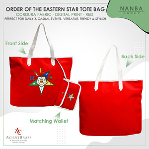 Bolso Tote para Mujer OES, Lona Roja con Diseño de Estrella Bordada, Asas Blancas, Accesorio de Moda para Compras - Product Image 2