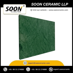 SOON CERAMIC LLP วัสดุตกแต่งผนังห้องนั่งเล่น รุ่น VADODARA GREEN Calcite แผ่นใหญ่ขัดเงา ดีไซน์ทันสมัย เป็นมิตรกับสิ่งแวดล้อม แบบจำลอง 3 มิติ - Product Image 3