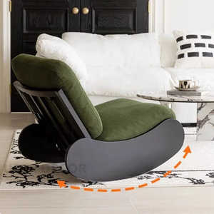 Chaise longue à bascule vintage robuste LYONNA pour salon, chambre à coucher, balcon, coins de détente, assemblage manuel requis - Product Image 5