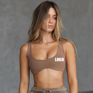 Soutien-gorge de sport sans coutures et respirant à séchage rapide, anti-choc, dos ouvert avec rembourrage et ourlet incurvé, soutien-gorge de sport doux sans dos - Product Image 1