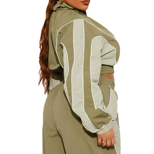 Conjunto Deportivo Personalizado para Mujer, Chaqueta Corta de Nailon Ligero y Pantalones Jogger, Ropa Deportiva Transpirable, Proveedor de Sudaderas al por Mayor - Product Image 2