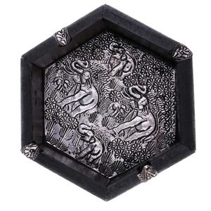 Cenicero Cuadrado de Aluminio para Cigarros sin Humo, con Patrón de Elefante Tallado a Mano, Acabado Premium en Nogal, Estilo Americano - Product Image 5