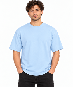 เสื้อยืดคอเต่าแขนสั้นผู้ชายทรงปกติ สีฟ้าอ่อน ผ้าฝ้าย 100% แบบถัก แห้งเร็ว เหมาะสำหรับใส่เป็นทางการ - Product Image 2